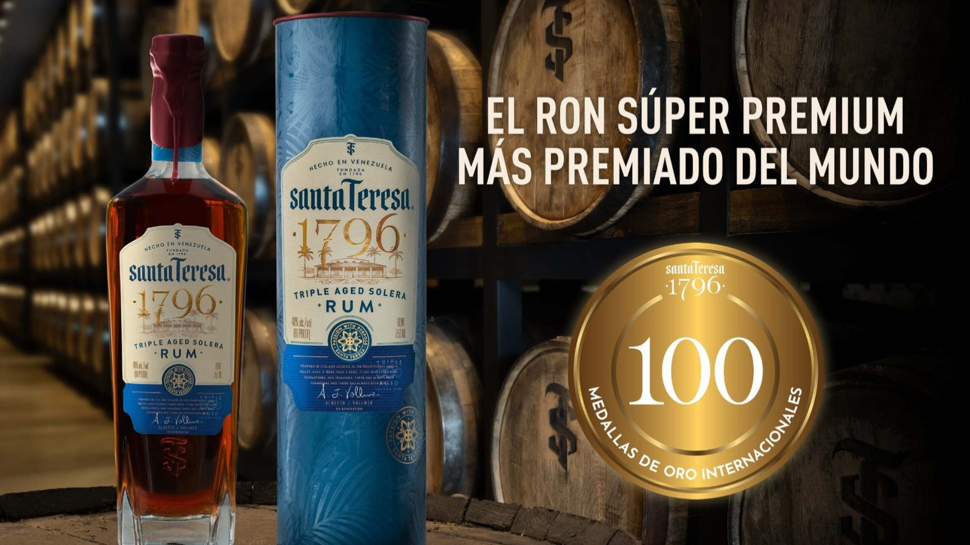 Ron Santa Teresa 1796 alcanza las 100 medallas de oro