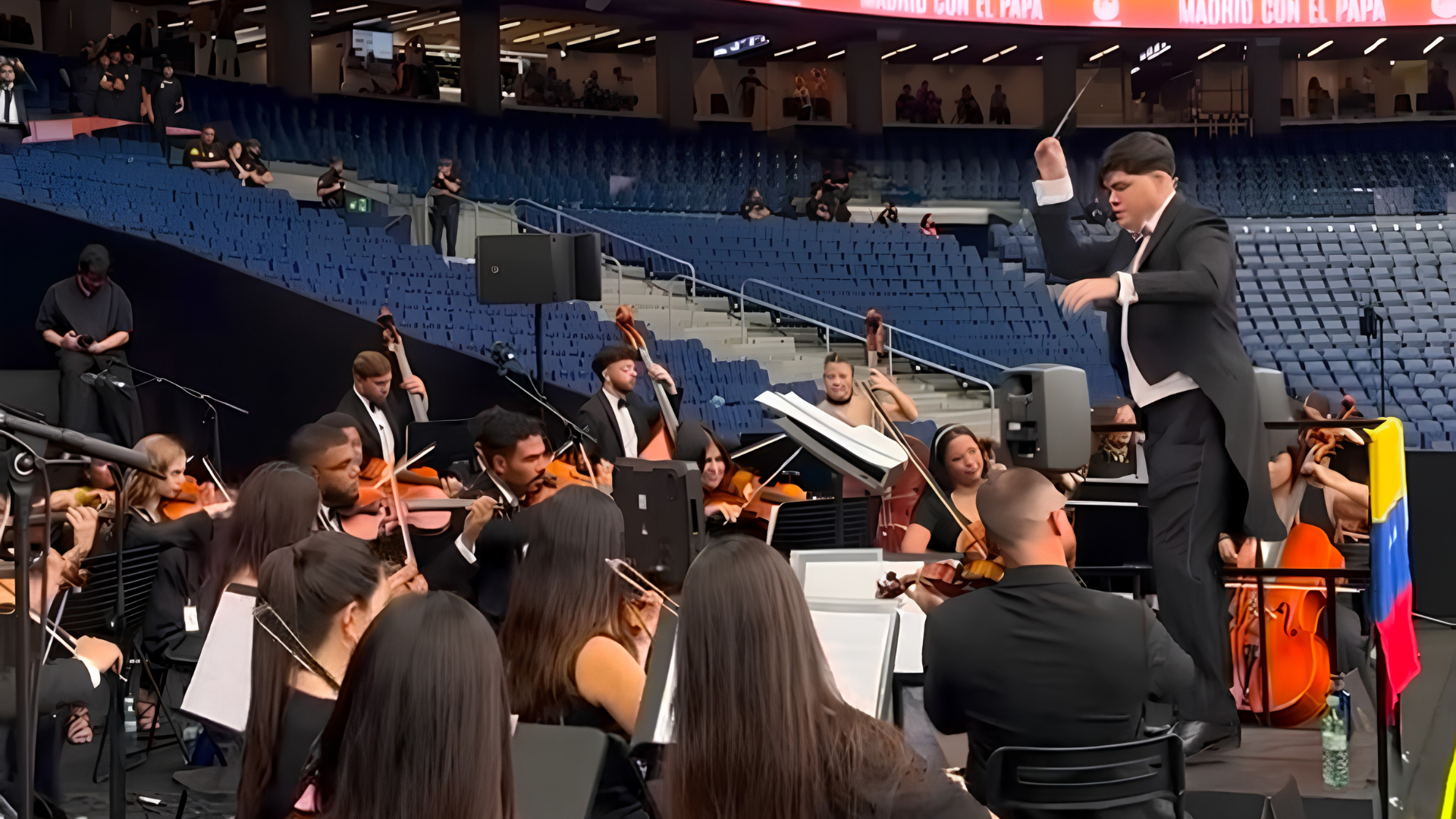 Orquesta Carlos Cruz Diez representó a Venezuela ante el Papa León XIV en Madrid